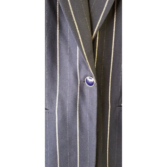 Vtg THAT'S ME Navy Striped Single Button Blazer Retro Women's Sz 90's Sz 9/10 - Picture 8 of 8